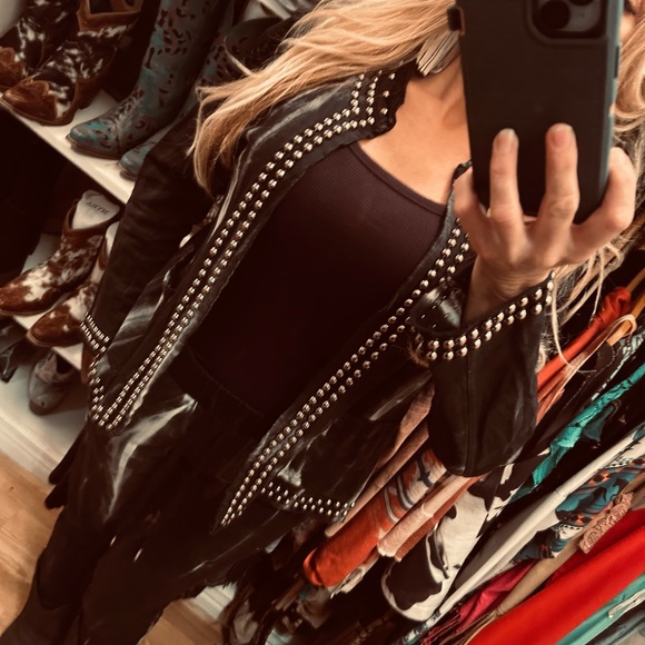 Vocal Jackets & Blazers - Vocal Black Tie Dye Studded Jacket and sweat pants sweat suit - Women
